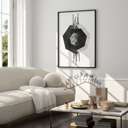 Framed poster - MONOCHROME GEOMETRIC