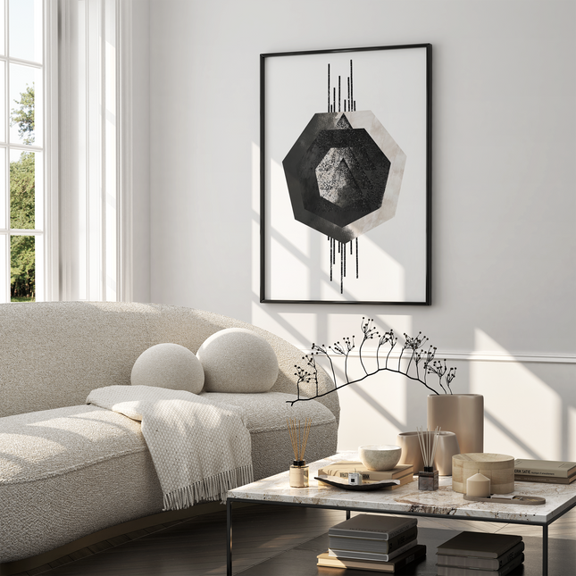 Framed poster - MONOCHROME GEOMETRIC