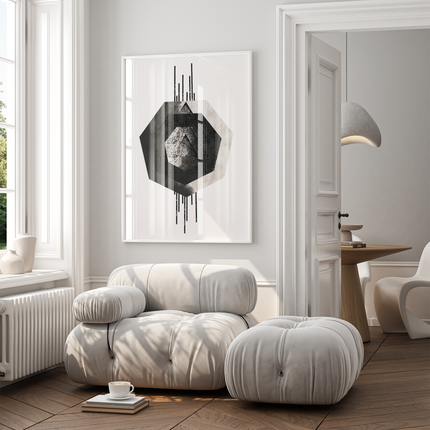 Framed poster - MONOCHROME GEOMETRIC