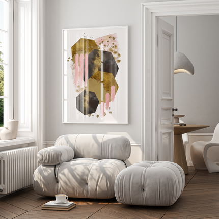 Framed poster - BLUSHING HEXAGONS