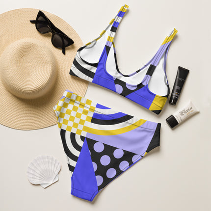 DYNAMIC PATTERNS High-Waisted Recycled Bikini