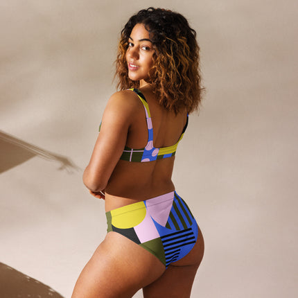 ABSTRACT JOURNEY  High-Waisted Recycled Bikini