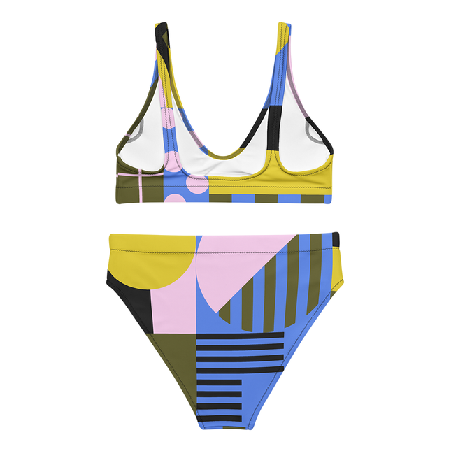 ABSTRACT JOURNEY  High-Waisted Recycled Bikini