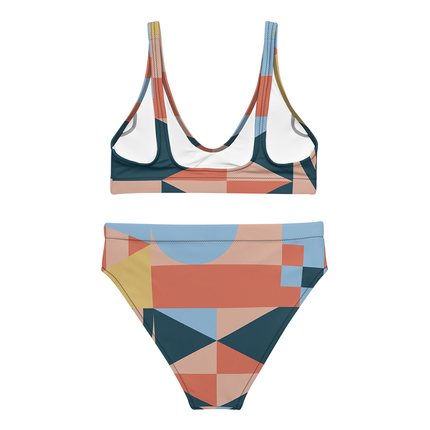 SUNSET GEOMETRY High-Waisted Recycled Bikini
