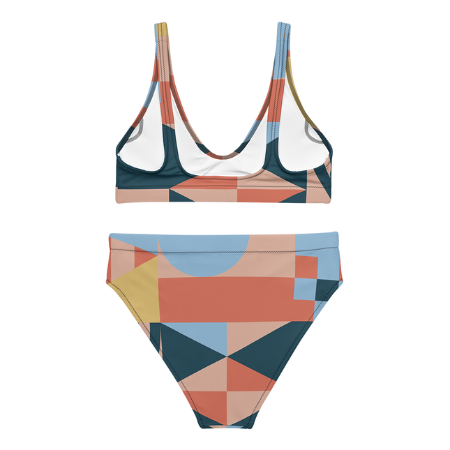 SUNSET GEOMETRY High-Waisted Recycled Bikini
