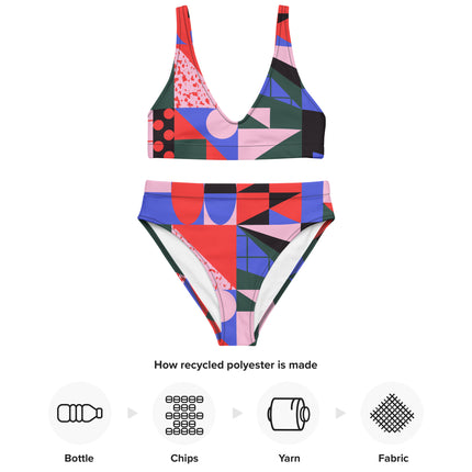 MOSAIC OF LIFE High-Waisted Recycled Bikini