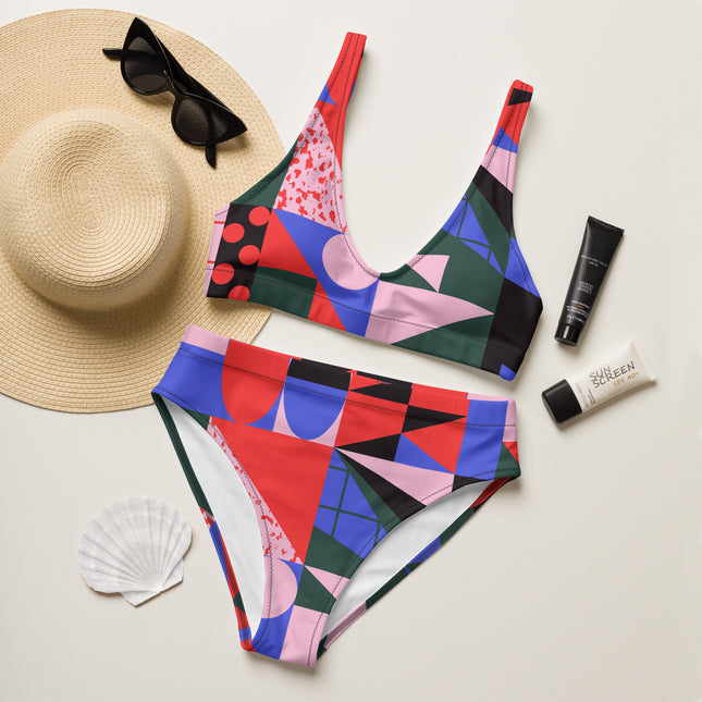 MOSAIC OF LIFE High-Waisted Recycled Bikini