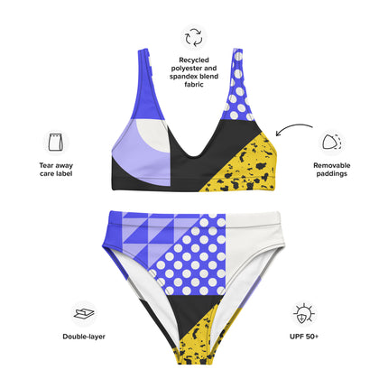 GEOMETRIC SUNRISE High-Waisted Recycled Bikini
