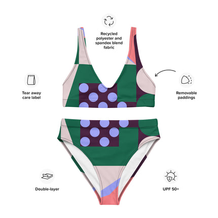 ECHOES OF SHAPES High-Waisted Recycled Bikini
