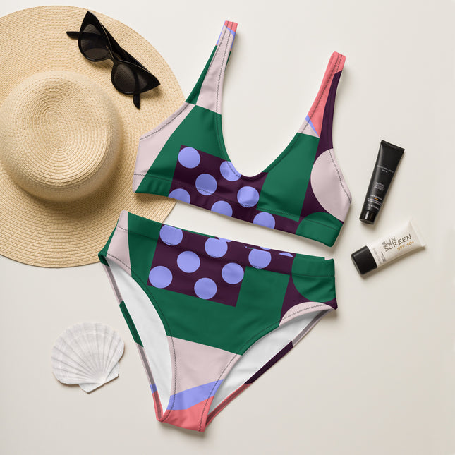 ECHOES OF SHAPES High-Waisted Recycled Bikini