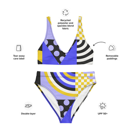 DYNAMIC PATTERNS High-Waisted Recycled Bikini