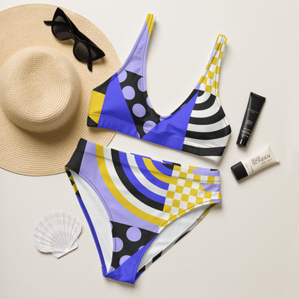 DYNAMIC PATTERNS High-Waisted Recycled Bikini