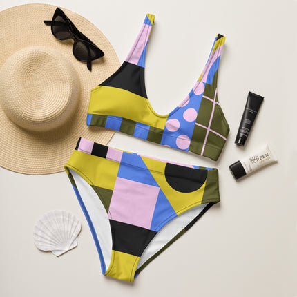 ABSTRACT JOURNEY  High-Waisted Recycled Bikini