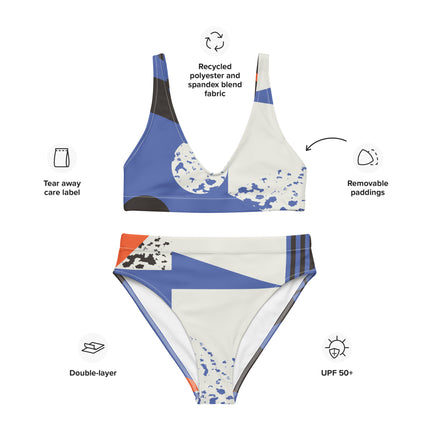 ABSTRACT NATURE High-Waisted Recycled Bikini