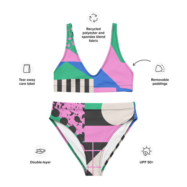 BOLD STEPS High-Waisted Recycled Bikini