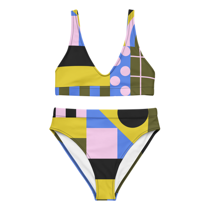 ABSTRACT JOURNEY  High-Waisted Recycled Bikini
