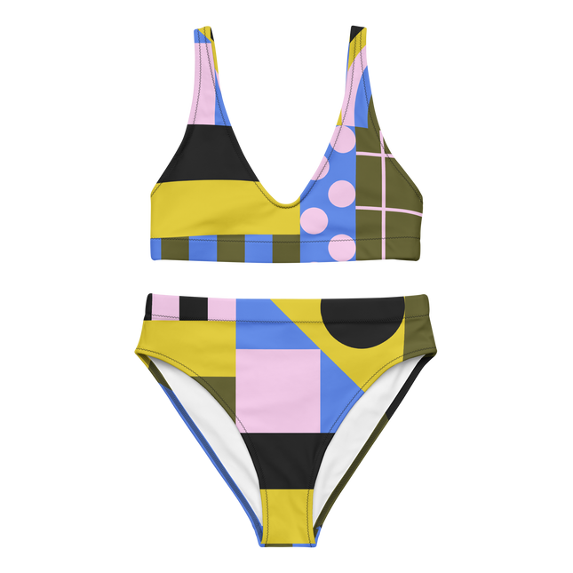 ABSTRACT JOURNEY  High-Waisted Recycled Bikini