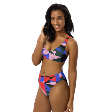 MOSAIC OF LIFE High-Waisted Recycled Bikini