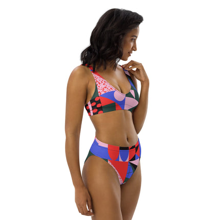 MOSAIC OF LIFE High-Waisted Recycled Bikini