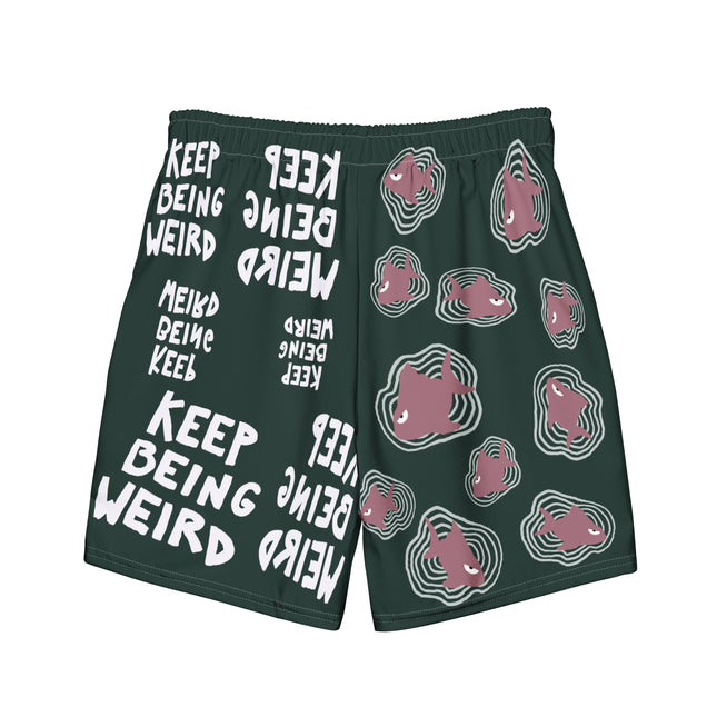 Recycled KEEP BEING WEIRD Swim Trunks