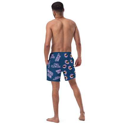 Recycled Chill Flowers Swim Trunks