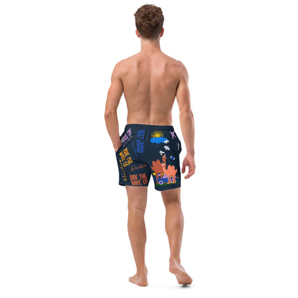 Recycled RIDE THE WAVE OF WEIRDNESS Swim Trunks
