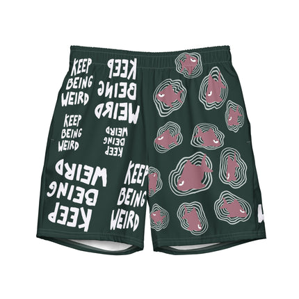 Recycled KEEP BEING WEIRD Swim Trunks