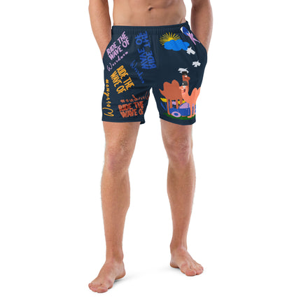 Recycled RIDE THE WAVE OF WEIRDNESS Swim Trunks
