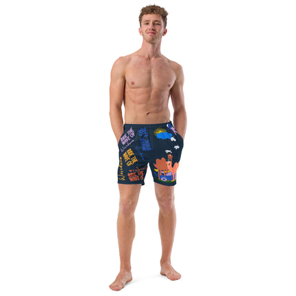 Recycled RIDE THE WAVE OF WEIRDNESS Swim Trunks