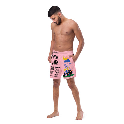 Recycled THIS IS LIFE WEIRD HUH Swim Trunks