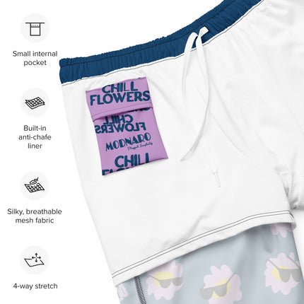 Recycled Chill Flowers Swim Trunks