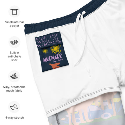 Recycled RIDE THE WAVE OF WEIRDNESS Swim Trunks