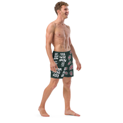 Recycled KEEP BEING WEIRD Swim Trunks