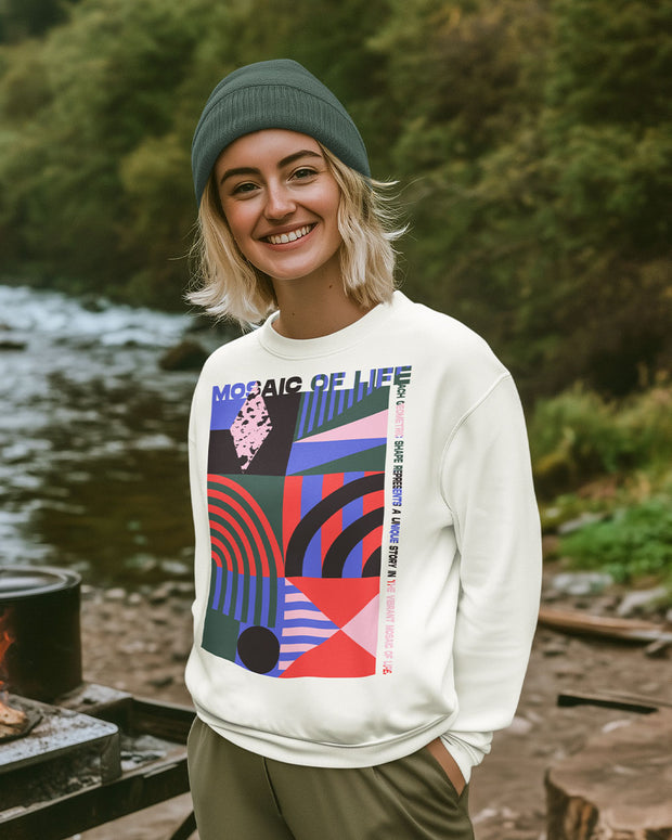 <h3><strong>Eco-friendly sweatshirt - MOSAIC OF LIFE</strong></h3>