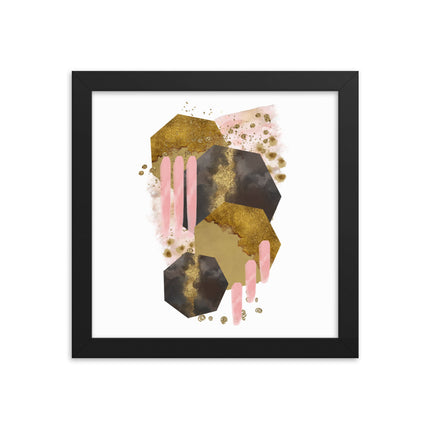 Framed poster - BLUSHING HEXAGONS