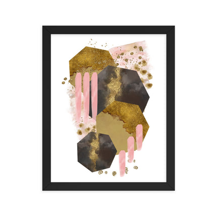 Framed poster - BLUSHING HEXAGONS