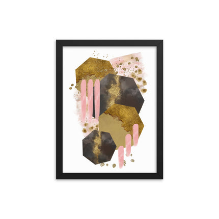Framed poster - BLUSHING HEXAGONS