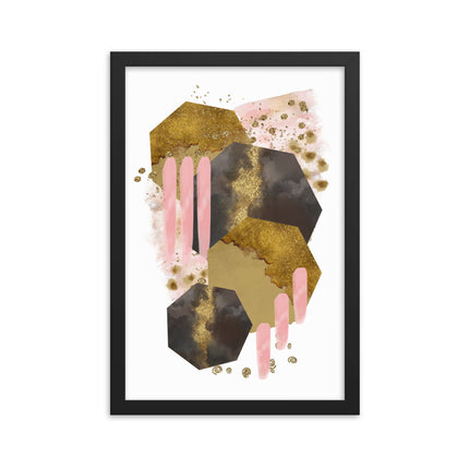 Framed poster - BLUSHING HEXAGONS
