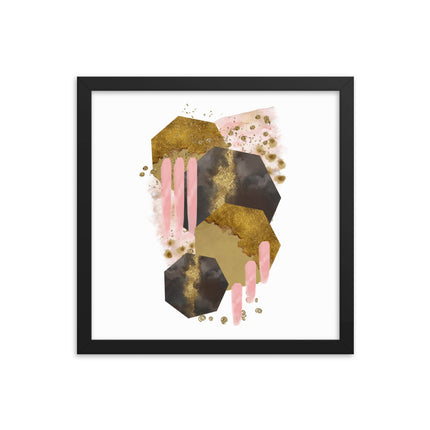 Framed poster - BLUSHING HEXAGONS