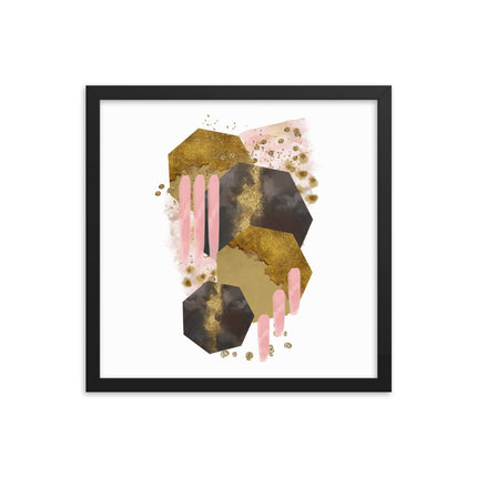 Framed poster - BLUSHING HEXAGONS