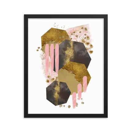 Framed poster - BLUSHING HEXAGONS