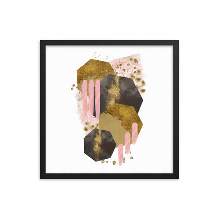 Framed poster - BLUSHING HEXAGONS