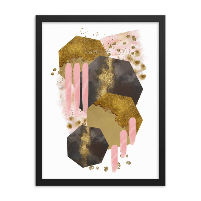 Framed poster - BLUSHING HEXAGONS