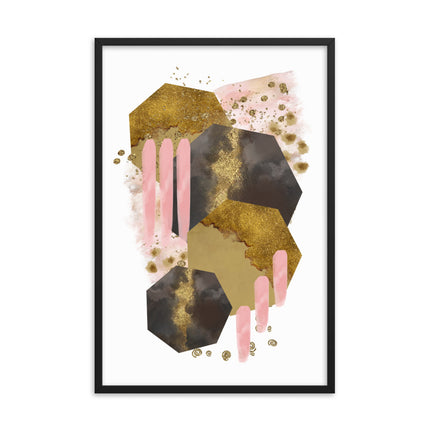 Framed poster - BLUSHING HEXAGONS
