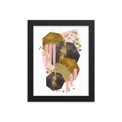Framed poster - BLUSHING HEXAGONS