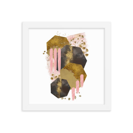 Framed poster - BLUSHING HEXAGONS