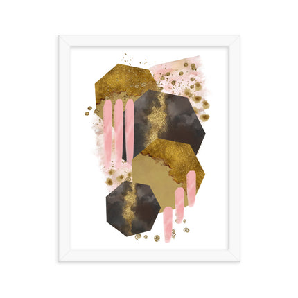 Framed poster - BLUSHING HEXAGONS