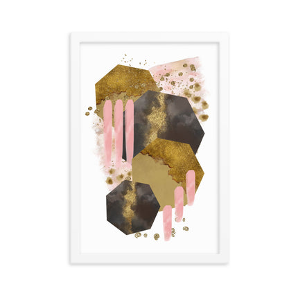 Framed poster - BLUSHING HEXAGONS