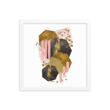 Framed poster - BLUSHING HEXAGONS
