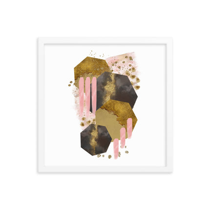 Framed poster - BLUSHING HEXAGONS